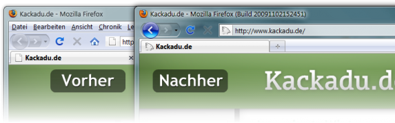 Firefox: Vorher-Nachher-Vergleich